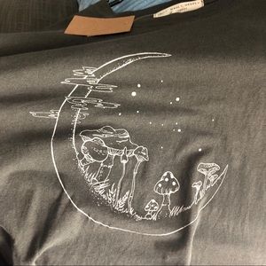 dark gray mushroom moon urban outfitters t-shirt